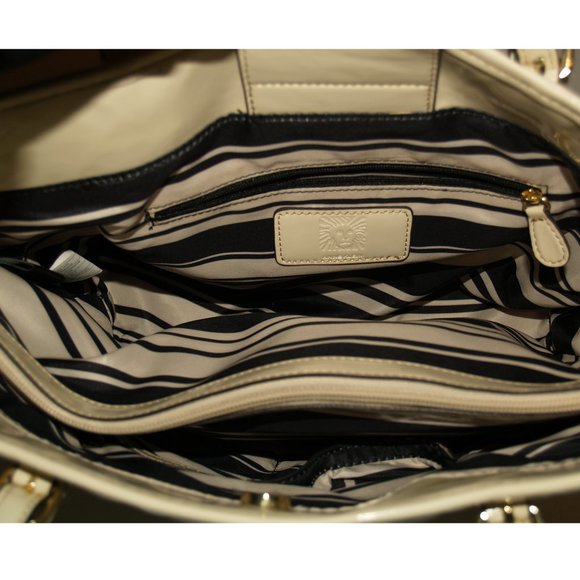 Anne Klein Quilted Vegan Leather Shoulder Tote Purse Handbag with Charm - Picture 12 of 12